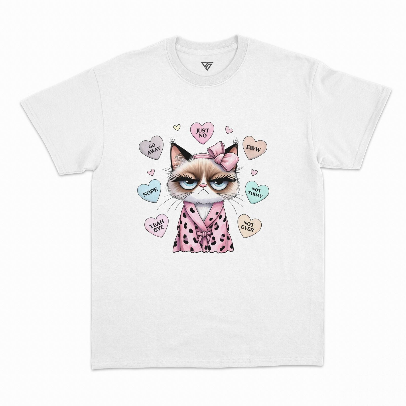 Cute Cat on GamaFlo White T-Shirt