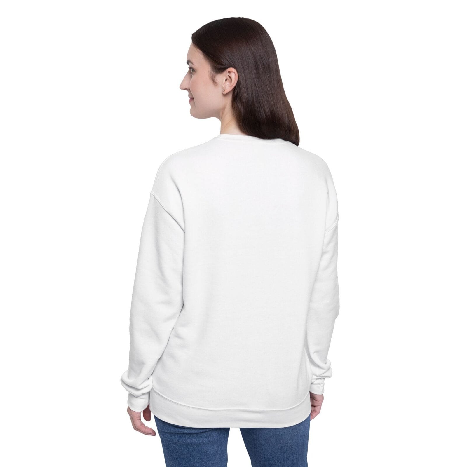Bella Canvas 3945 rear woman modeling white