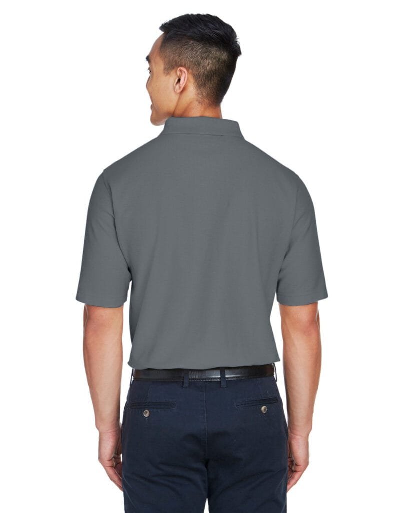 Devon & Jones Polo Shirt DG150 man modeling rear grey