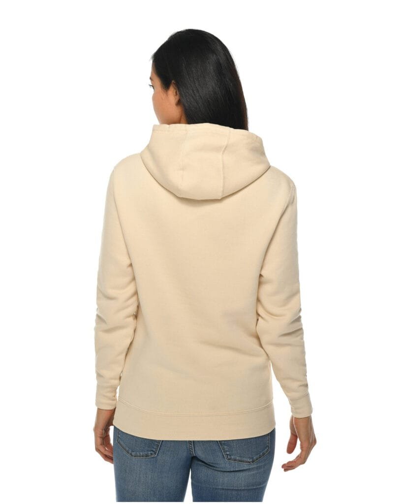 GF Natural Hoodie Woman Modeling rear